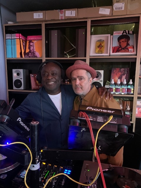 Pete BBE and Jan Kincaid DJing at the launch